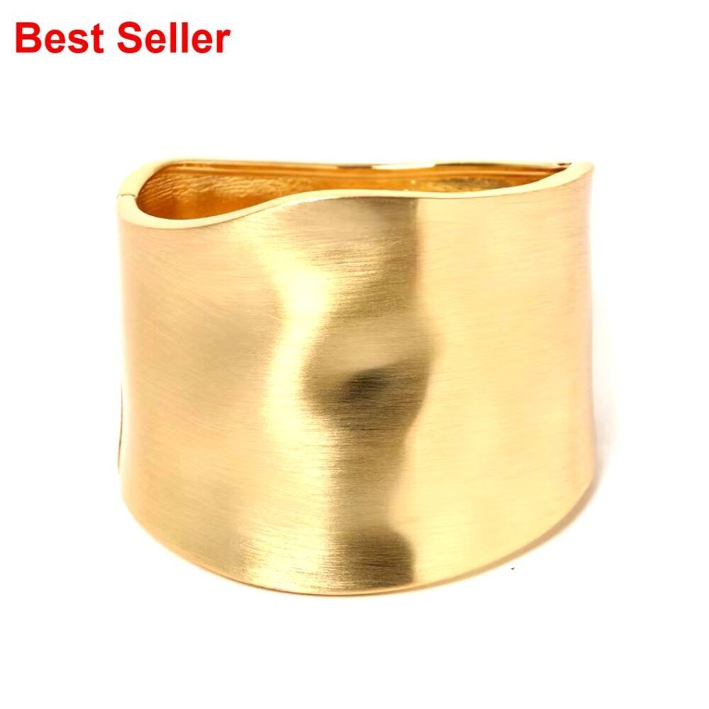 14K Gold Plated Hinged Bangle Bracelets for Women